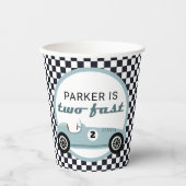 ブルーレースカーボーイレースツーファースト誕生日パーティー 紙コップ (正面)