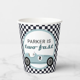 ブルーレースカーボーイレースツーファースト誕生日パーティー 紙コップ