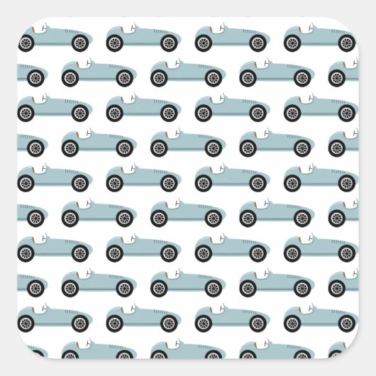 ブルーレースカーボーイレースバースデーパーティー スクエアシール (正面)