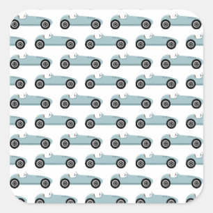 ブルーレースカーボーイレースバースデーパーティー スクエアシール