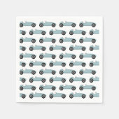 ブルーレースカーボーイレースバースデーパーティー スタンダードカクテルナプキン (正面)