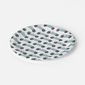 ブルーレースカーボーイレースバースデーパーティー ペーパープレート (アングル)