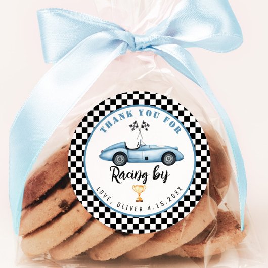 ブルーレースカーボーイ誕生日はレースをありがとう ラウンドシール