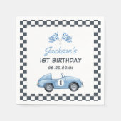 ブルーレースカーボーイ1st誕生日 スタンダードカクテルナプキン (正面)