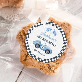 ブルーレースカーボーイ1st誕生日 ラウンドシール