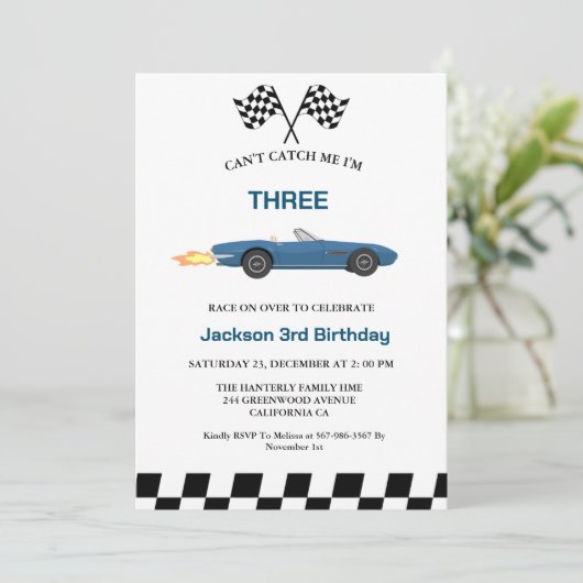 ブルーレースカーボーイ3rd誕生日パーティー 招待状 (スタンド正面)