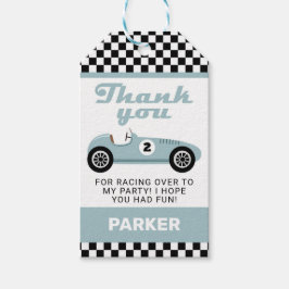 ブルーレースカーレース誕生日パーティーありがとう ギフトタグ
