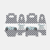 ブルーレースカーレース誕生日パーティ市松模様にー フェイバーボックス (折り畳みなし)