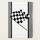 ブルーレースカー市松模様にフラグ プランナー手帳 (裏面)