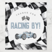 ブルーレースカー誕生日パーティワインラベル ワインラベル (シングルラベル)