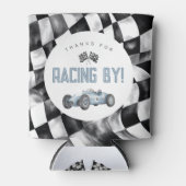 ブルーレースカー誕生日パーティークーラーボックスの好意 缶クーラー (正面)