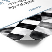 ブルーレースカー誕生日パーティー好意サイン ポスター (角)