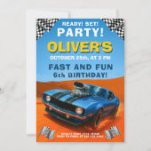 ブルーレースカー誕生日パーティ改造ー 招待状 (正面)