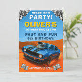 ブルーレースカー誕生日パーティ改造ー 招待状 (スタンド正面)