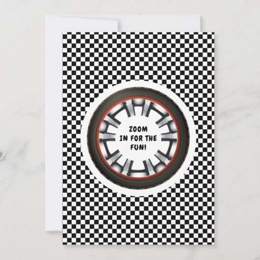 ブルーレースカー誕生日パーティ改造ー 招待状 (裏面)