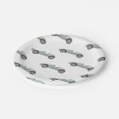 ブルーレースカー誕生日紙プレート ペーパープレート (アングル)