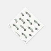 ブルーレースカー誕生日 スタンダードカクテルナプキン (角)