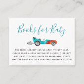 ブルーレースカー赤ちゃんシャワー予約リクエスト エンクロージャーカード (正面)