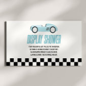 ブルーレースカー赤ちゃんシャワー表示シャワー エンクロージャーカード