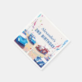 ブルーレースカー2歳の誕生日 スタンダードカクテルナプキン (角)