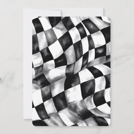 ブルーレースカー2速2番目の誕生日パーティー招待状 (裏面)