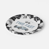 ブルーレースカー2速2番目の誕生日パーティー ペーパープレート (アングル)