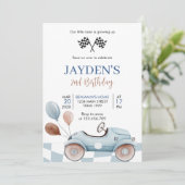 ブルーレースカー2ndレースツーファスト誕生日 招待状 (スタンド正面)