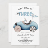 ブルーレースカー3rd誕生日 招待状 (正面/裏面)