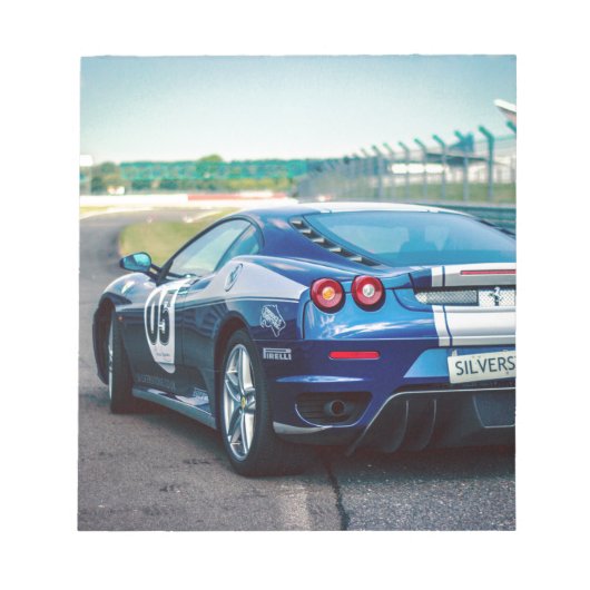 ブルーレースカー ノートパッド (正面)