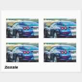 ブルーレースカー 長方形シール (シート)