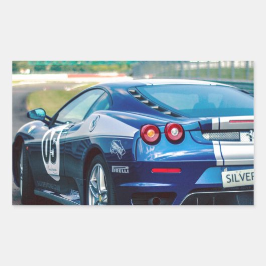 ブルーレースカー 長方形シール (正面)