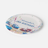 ブルーレースカー 2歳の誕生日 ペーパープレート (アングル)