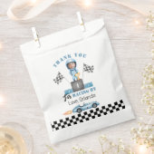 ブルーレースカーBoy Racer写真誕生日感謝していyou フェイバーバッグ (クリップ留めされた状態)