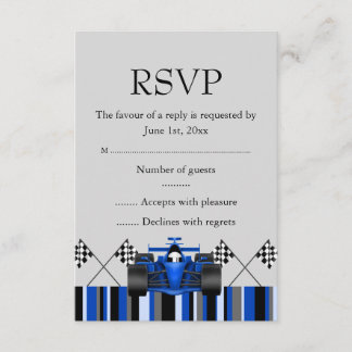 ブルーレースカーRSVP 出欠カード