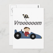 ブルーレースカーTシャツとギフト ポストカード (正面/裏面)