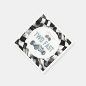 ブルーレースカーTWO速い2番目の誕生日パーティー スタンダードカクテルナプキン (角)