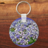 ブルーレースキャップアジサイの花 キーホルダー (正面)