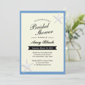 ブルーレーススター縁どフィッシュブライダルシャワー招待状 招待状 (スタンド正面)