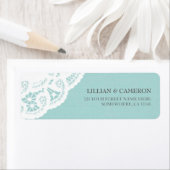 ブルーレースドリー差出人住所ラベル ラベル (インサイチュ)