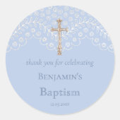 ブルーレースバプティスサンキュークラシックサンキューラウンドステッカー ラウンドシール (正面)