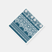 ブルーレースパターン。 スタンダードカクテルナプキン (角)
