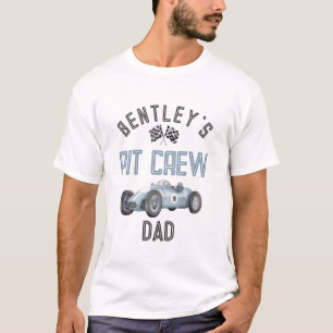 ブルーレースピットクルーパパ誕生日シャツ Tシャツ