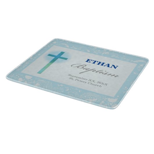 ブルーレースボーイ洗礼 カッティングボード (角)