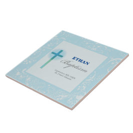 ブルーレースボーイ洗礼 タイル