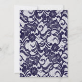 ブルーレースモダン新婦ブライダルシャワー招待 招待状 (裏面)