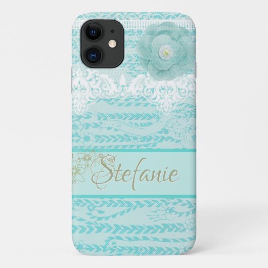 ブルーレース花 Case-Mate iPhoneケース (裏面)