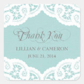 ブルーレースdoilyありがとう名前のシール スクエアシール (正面)