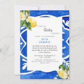 ブルーレ地中海のモンスバーチャルベビーシャワー 招待状 (正面)
