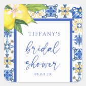 ブルーレ地中海のモンズブライダルシャワーありがとう スクエアシール (正面)