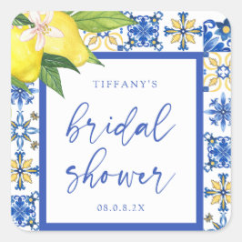 ブルーレ地中海のモンズブライダルシャワーありがとう スクエアシール